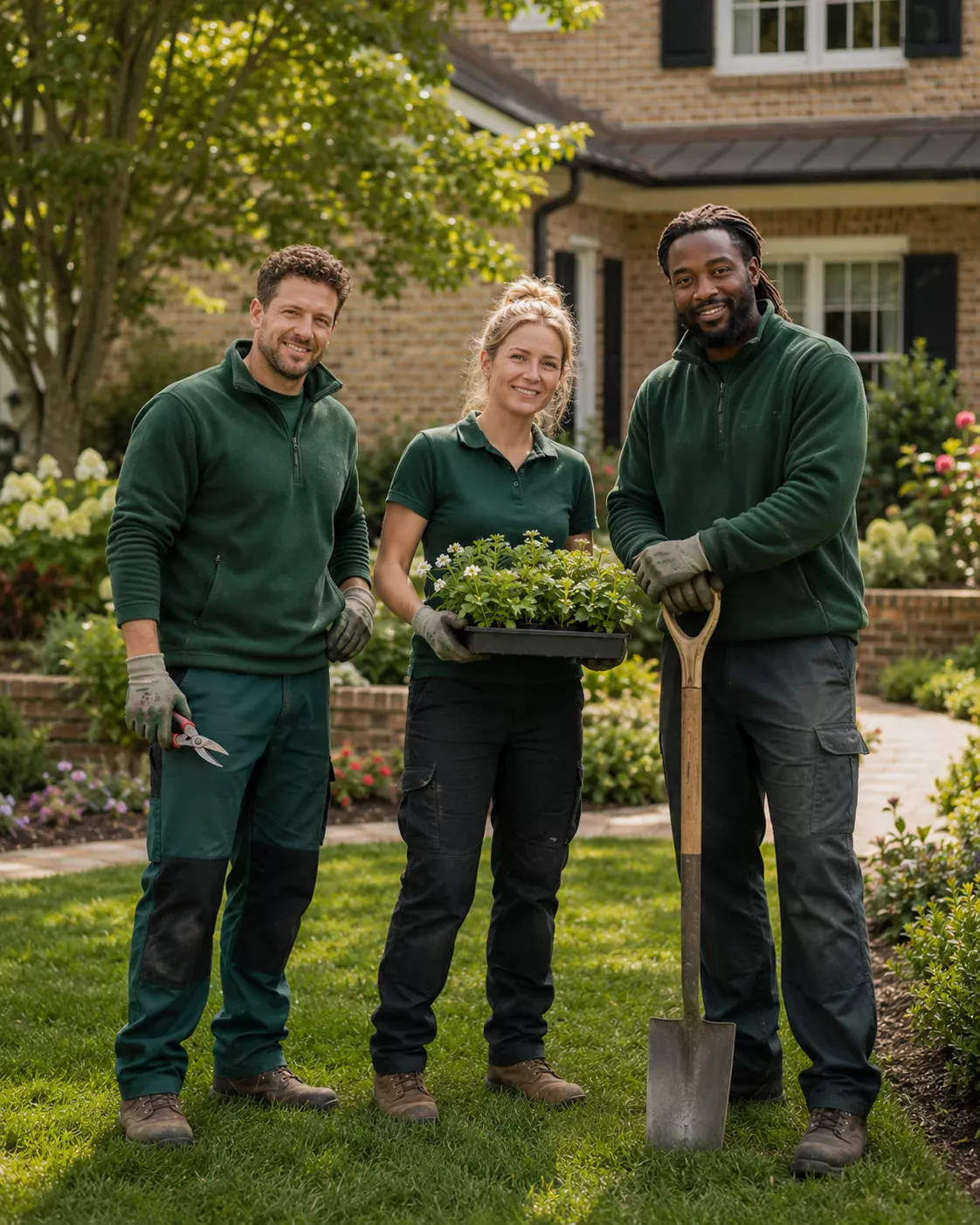 FATBOYSLAWNCARE crew working in a Douglasville yard